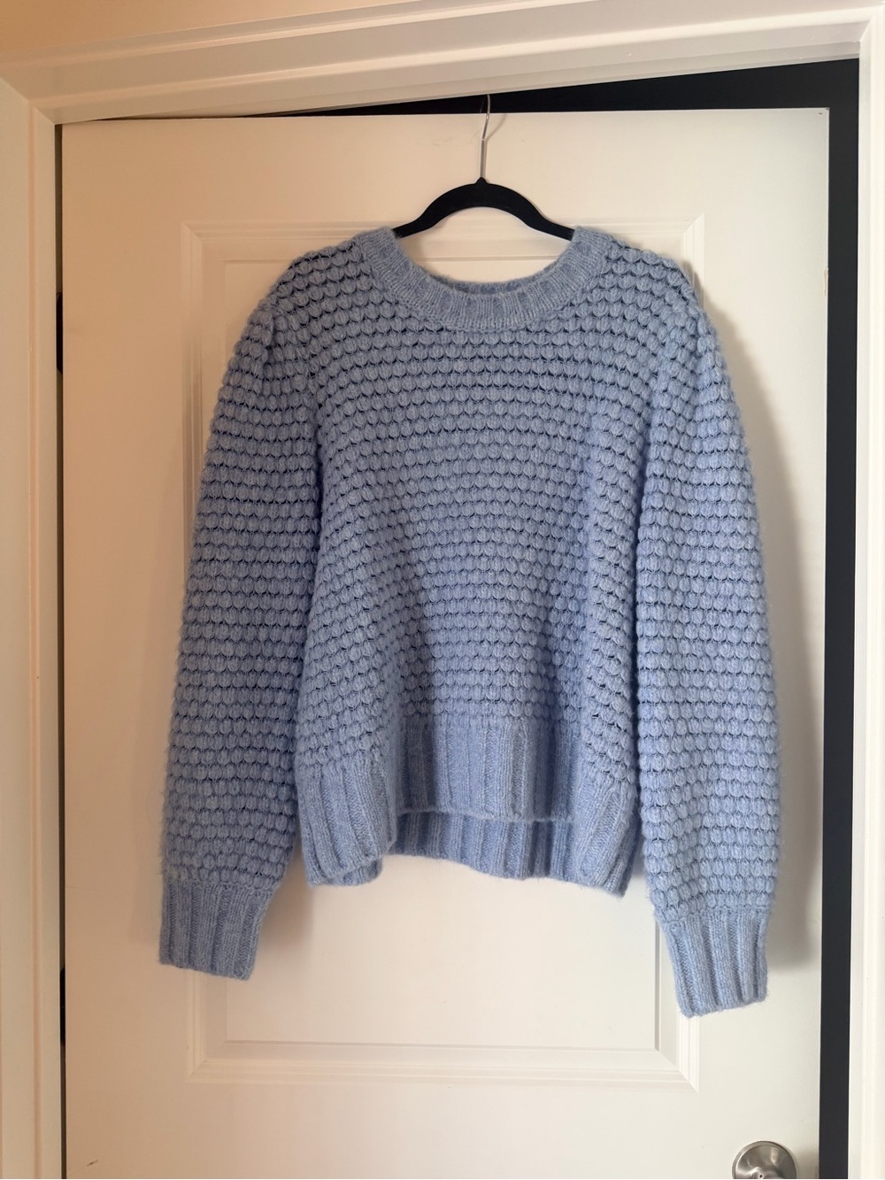 Vineyard Vines Powder Blue Popcorn Stitch Crewneck Sweater